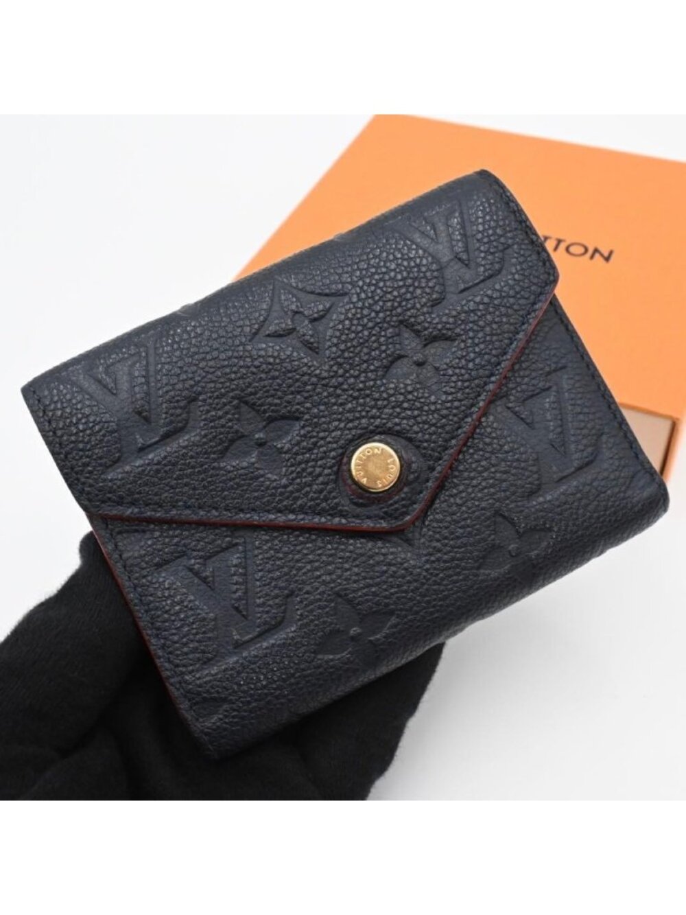 Louis Vuitton Monogram Empreinte Victorine Marine Trifold Wallet